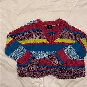 Multicolored Urban Outfitters cropped sweater
